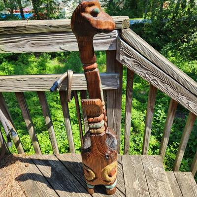 Vintage Mid Century Wood Possible Witco Tiki Cat 41" tall