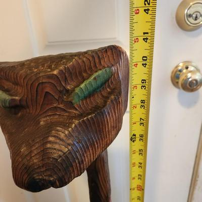 Vintage Mid Century Wood Possible Witco Tiki Cat 41" tall
