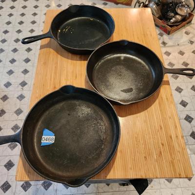 3 Cast Iron Pans Griswold and other