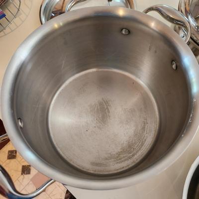 Large lot of Kirkland Pots and Pans Skillet Stockpot Saucepan Made in Italy