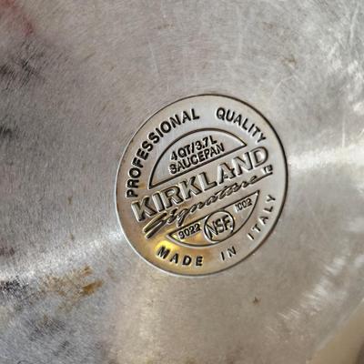 Large lot of Kirkland Pots and Pans Skillet Stockpot Saucepan Made in Italy