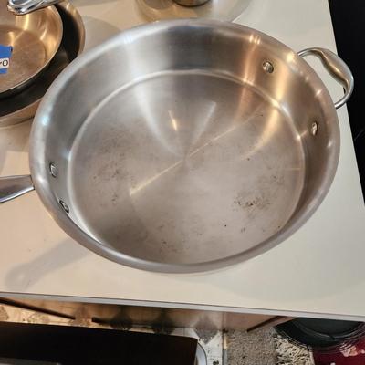 Large lot of Kirkland Pots and Pans Skillet Stockpot Saucepan Made in Italy