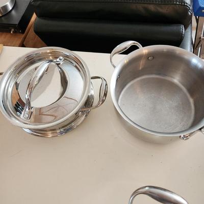 Large lot of Kirkland Pots and Pans Skillet Stockpot Saucepan Made in Italy