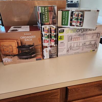 Lot of 4 new in Box Kitchen Organizers Shelving Racks