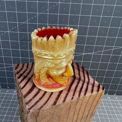 Iridescent Carnival Glass Tooth Pick Holder