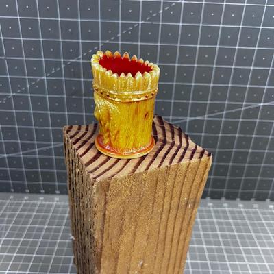 Iridescent Carnival Glass Tooth Pick Holder
