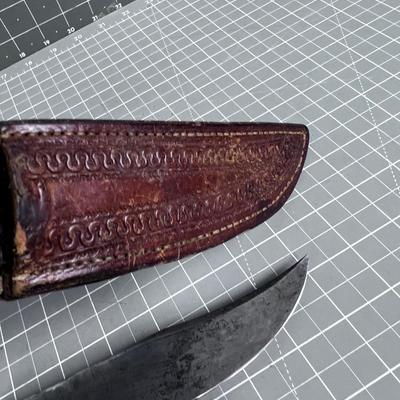 Hand Made Bowie Knife with Leather Sheath
