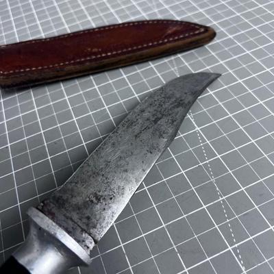 Hand Made Bowie Knife with Leather Sheath