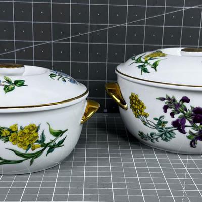 SPODE Stafford Flowers, Oven to Tableware, (2) Covered Casserole 