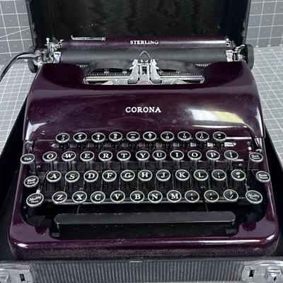 Maroon Bakelite STERLING CORONA Typewriter