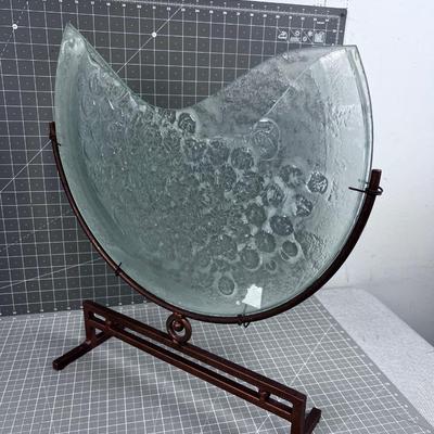 HAND Crafted Glass Disc VASE 