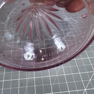 SUNKIST Pink Depression Glass Juicer