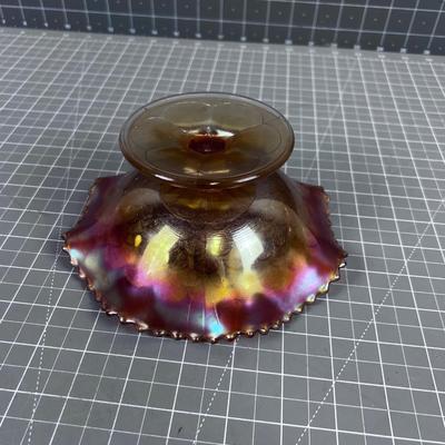 Carnival Footed Dish Orange Marigold Color
