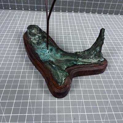Double BRONZE Hummingbird ART Sculpture
