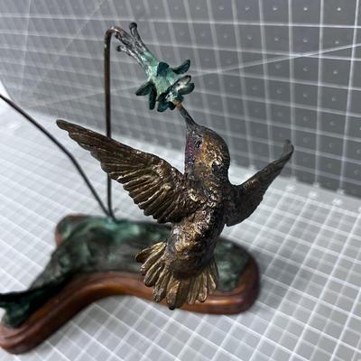 Double BRONZE Hummingbird ART Sculpture