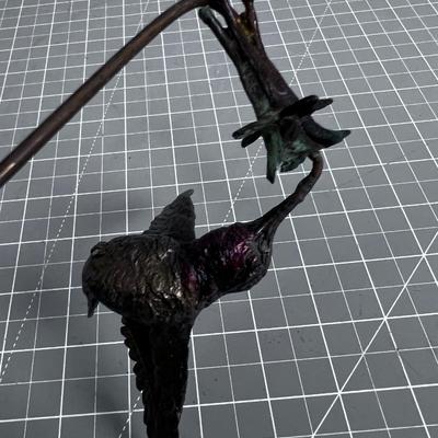 Double BRONZE Hummingbird ART Sculpture