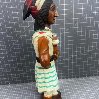Carved Native Statue 
