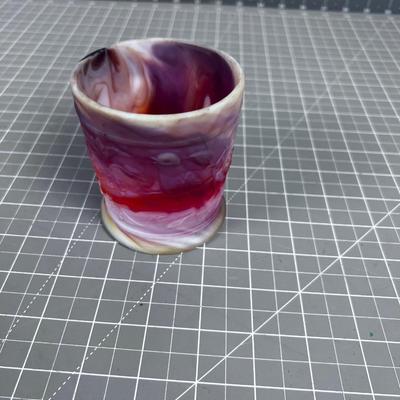 IMPERIAL Red & White SLAG Mug with Birds, RARE! 