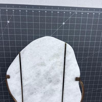 Polished Stone Brass Sculpture Brass Inlay 