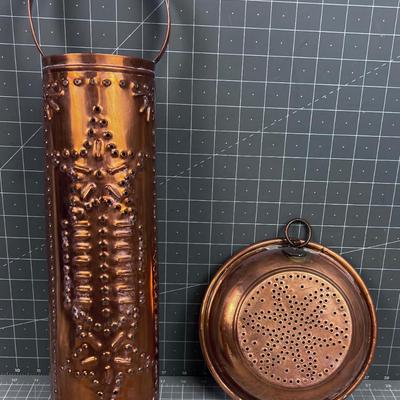 Copper Cut out Wall Hanging & Bowl