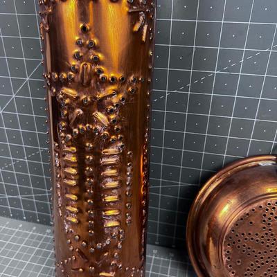 Copper Cut out Wall Hanging & Bowl
