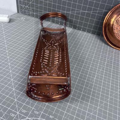 Copper Cut out Wall Hanging & Bowl