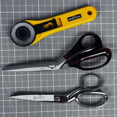 WISS Pinking Sheers, Cutco Scissors and Rotary Bladed Cutter