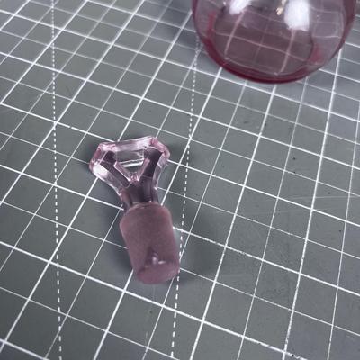 Pink Depression Glass, Cruet with Tray Plus Oil & Vinegar 