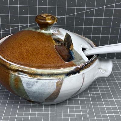 AWESOME Studio Art Pottery Soup Tureen With Ladle 