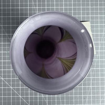 ZELLIQUE Art Glass Vase, Hand Blown, Signed and Dated 1982