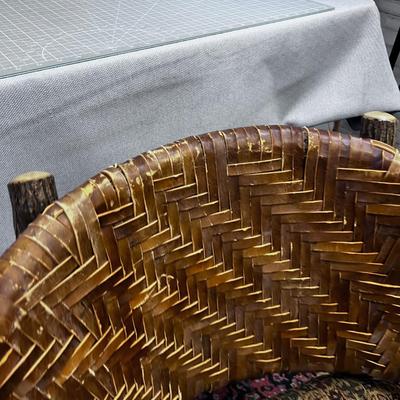 Raw Hide and Hand Crafted Twig/Log CHAIR
