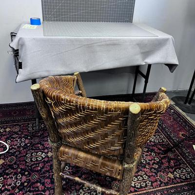 Raw Hide and Hand Crafted Twig/Log CHAIR