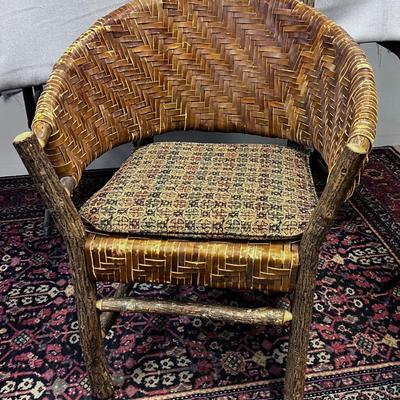 Raw Hide and Hand Crafted Twig/Log CHAIR