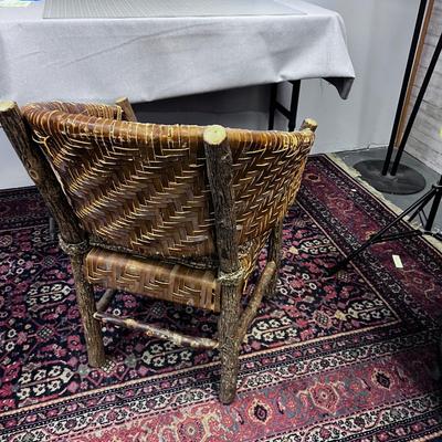 Raw Hide and Hand Crafted Twig/Log CHAIR