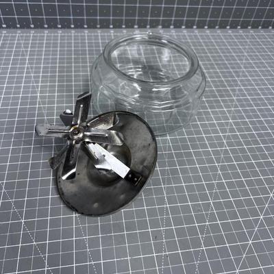 RARE! Antique Mixing Bowl With Hand Crank Mixer 