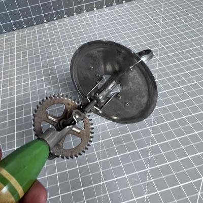 Antique Beater / Mixer With GREEN Handle 