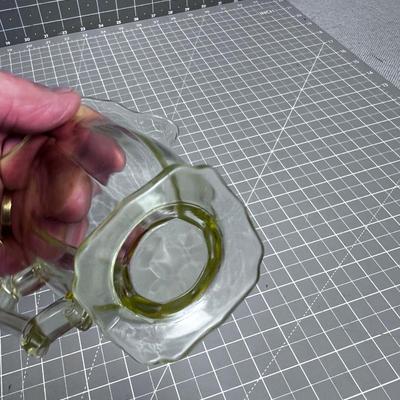 Darling Yellow Depression Glass Cream & Sugar 