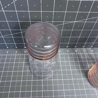 (4) Pink Tumblers Depression Glass 