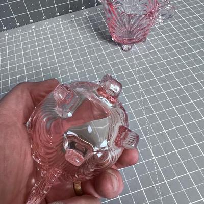 Pink Depression Glass Cream & Sugar