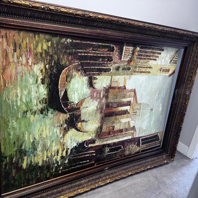 Worlds Largest oil Painting of Venice, Italy, with Dark Wood Frame