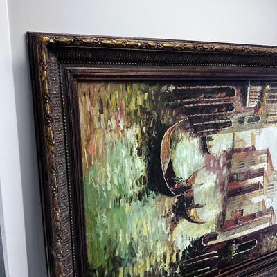 Worlds Largest oil Painting of Venice, Italy, with Dark Wood Frame