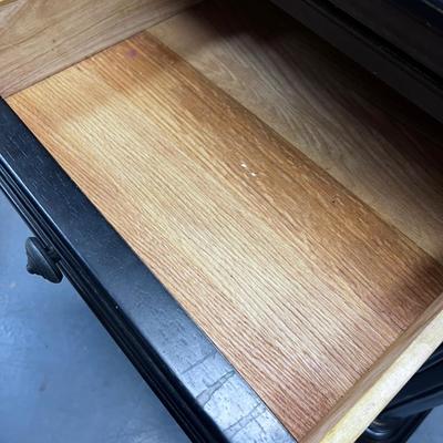 Set of 3 Drawer Night Stands, Dark Stained Pine Wood