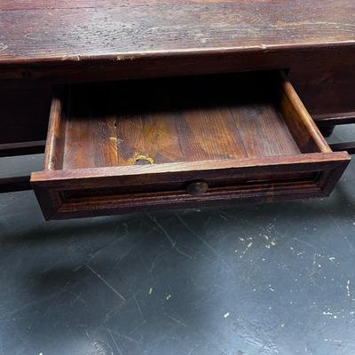 Rustic Farm House Work Table, Distressed Pine