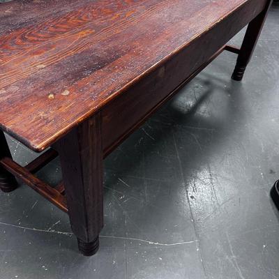 Rustic Farm House Work Table, Distressed Pine