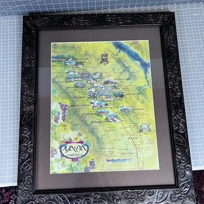 Framed and Matted Print Napa Wineries 
