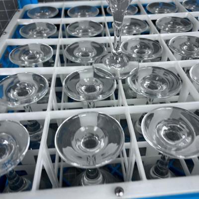 CASE of Wine Glasses with Commercial Rack