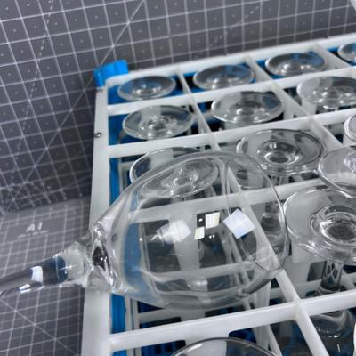 CASE of Wine Glasses with Commercial Rack