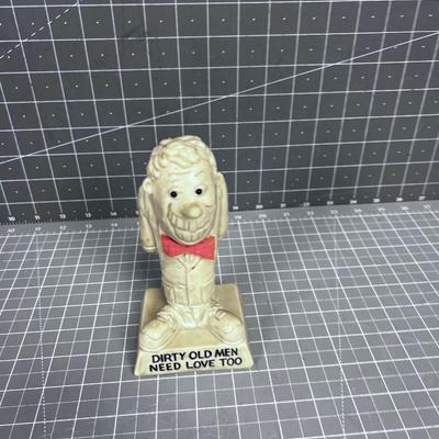 Creepy " Dirty old Men need Love Too" 1970's era Statue 