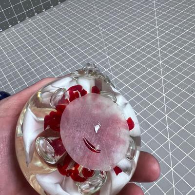 2 Glass Candle Holders 1 Red 1 Blue