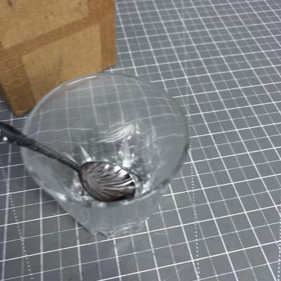 Silver Condiment Server with Spoon in Original Box